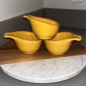 New Pier 1 Imports SUL Terracotta Stoneware Dip Serving Bowls Portugal Set of 3